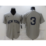 Men's Nike New York Yankees #3 Babe Ruth Authentic Gray Game Jersey
