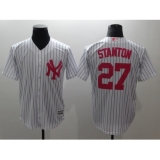 Men's New York Yankees #27 Giancarlo Stanton White Home Stitched Baseball Jersey