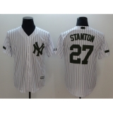 Men's New York Yankees #27 Giancarlo Stanton White Commemorative Edition Jersey