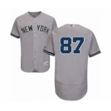 Men's New York Yankees #87 Albert Abreu Grey Road Flex Base Authentic Collection Baseball Player Jersey