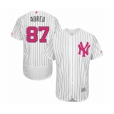 Men's New York Yankees #87 Albert Abreu Authentic White 2016 Mother's Day Fashion Flex Base Baseball Player Jersey
