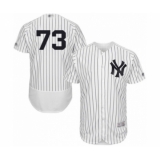 Men's New York Yankees #73 Mike King White Home Flex Base Authentic Collection Baseball Player Jersey