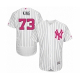 Men's New York Yankees #73 Mike King Authentic White 2016 Mother's Day Fashion Flex Base Baseball Player Jersey