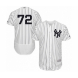 Men's New York Yankees #72 Chance Adams White Home Flex Base Authentic Collection Baseball Player Jersey