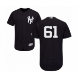Men's New York Yankees #61 Ben Heller Navy Blue Alternate Flex Base Authentic Collection Baseball Player Jersey