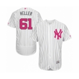 Men's New York Yankees #61 Ben Heller Authentic White 2016 Mother's Day Fashion Flex Base Baseball Player Jersey