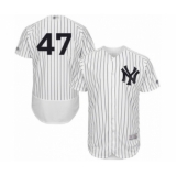 Men's New York Yankees #47 Jordan Montgomery White Home Flex Base Authentic Collection Baseball Player Jersey