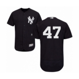 Men's New York Yankees #47 Jordan Montgomery Navy Blue Alternate Flex Base Authentic Collection Baseball Player Jersey