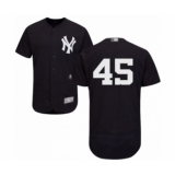 Men's New York Yankees #45 Luke Voit Navy Blue Alternate Flex Base Authentic Collection Baseball Player Jersey