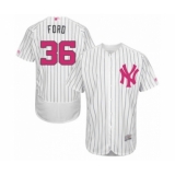 Men's New York Yankees #36 Mike Ford Authentic White 2016 Mother's Day Fashion Flex Base Baseball Player Jersey