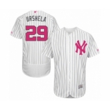 Men's New York Yankees #29 Gio Urshela Authentic White 2016 Mother's Day Fashion Flex Base Baseball Player Jersey