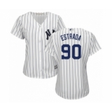 Women's New York Yankees #90 Thairo Estrada Authentic White Home Baseball Player Jersey