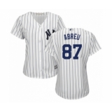 Women's New York Yankees #87 Albert Abreu Authentic White Home Baseball Player Jersey