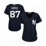 Women's New York Yankees #87 Albert Abreu Authentic Navy Blue Alternate Baseball Player Jersey