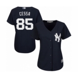 Women's New York Yankees #85 Luis Cessa Authentic Navy Blue Alternate Baseball Player Jersey