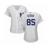 Women's New York Yankees #85 Luis Cessa Authentic White Home Baseball Player Jersey