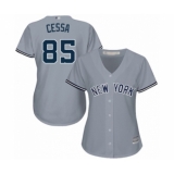 Women's New York Yankees #85 Luis Cessa Authentic Grey Road Baseball Player Jersey