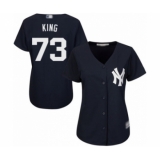 Women's New York Yankees #73 Mike King Authentic Navy Blue Alternate Baseball Player Jersey