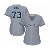 Women's New York Yankees #73 Mike King Authentic Grey Road Baseball Player Jersey