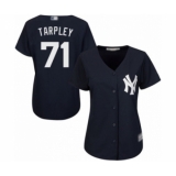 Women's New York Yankees #71 Stephen Tarpley Authentic Navy Blue Alternate Baseball Player Jersey
