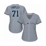 Women's New York Yankees #71 Stephen Tarpley Authentic Grey Road Baseball Player Jersey
