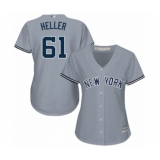 Women's New York Yankees #61 Ben Heller Authentic Grey Road Baseball Player Jersey