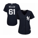Women's New York Yankees #61 Ben Heller Authentic Navy Blue Alternate Baseball Player Jersey
