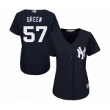 Women's New York Yankees #57 Chad Green Authentic Navy Blue Alternate Baseball Player Jersey