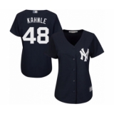 Women's New York Yankees #48 Tommy Kahnle Authentic Navy Blue Alternate Baseball Player Jersey