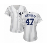 Women's New York Yankees #47 Jordan Montgomery Authentic White Home Baseball Player Jersey