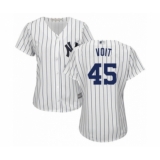 Women's New York Yankees #45 Luke Voit Authentic White Home Baseball Player Jersey