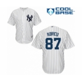 Youth New York Yankees #87 Albert Abreu Authentic White Home Baseball Player Jersey