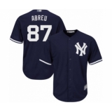 Youth New York Yankees #87 Albert Abreu Authentic Navy Blue Alternate Baseball Player Jersey