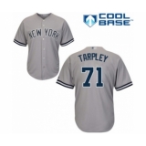 Youth New York Yankees #71 Stephen Tarpley Authentic Grey Road Baseball Player Jersey