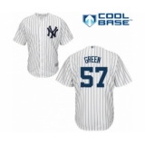 Youth New York Yankees #57 Chad Green Authentic White Home Baseball Player Jersey