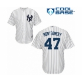 Youth New York Yankees #47 Jordan Montgomery Authentic White Home Baseball Player Jersey