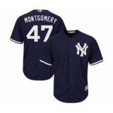 Youth New York Yankees #47 Jordan Montgomery Authentic Navy Blue Alternate Baseball Player Jersey