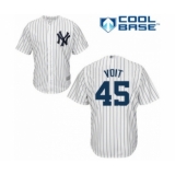 Youth New York Yankees #45 Luke Voit Authentic White Home Baseball Player Jersey