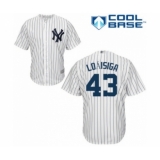 Youth New York Yankees #43 Jonathan Loaisiga Authentic White Home Baseball Player Jersey