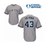 Youth New York Yankees #43 Jonathan Loaisiga Authentic Grey Road Baseball Player Jersey