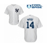 Youth New York Yankees #14 Tyler Wade Authentic White Home Baseball Player Jersey