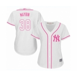 Women's New York Yankees #38 Cameron Maybin Authentic White Fashion Cool Base Baseball Jersey