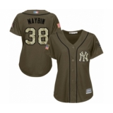 Women's New York Yankees #38 Cameron Maybin Authentic Green Salute to Service Baseball Jersey