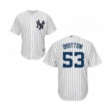 Men's New York Yankees #53 Zach Britton Replica White Home Baseball Jersey