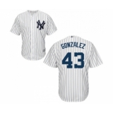 Men's New York Yankees #43 Gio Gonzalez Replica White Home Baseball Jersey