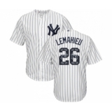Men's New York Yankees #26 DJ LeMahieu Authentic White Team Logo Fashion Baseball Jersey