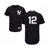 Men's New York Yankees #12 Troy Tulowitzki Navy Blue Alternate Flex Base Authentic Collection Baseball Jersey