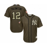 Men's New York Yankees #12 Troy Tulowitzki Authentic Green Salute to Service Baseball Jersey