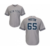 Youth New York Yankees #65 James Paxton Authentic Grey Road Baseball Jersey