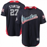 Men's Majestic New York Yankees #27 Giancarlo Stanton Game Navy Blue American League 2018 MLB All-Star MLB Jersey